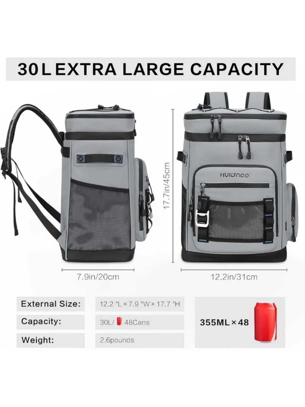 Large Waterproof Insulated Cooler Backpack - Leak Proof for Camping, Beach